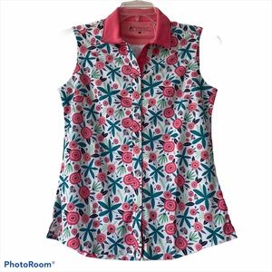 NWT Bermuda Sands Golf/Tennis Rosy Posy Medium Top